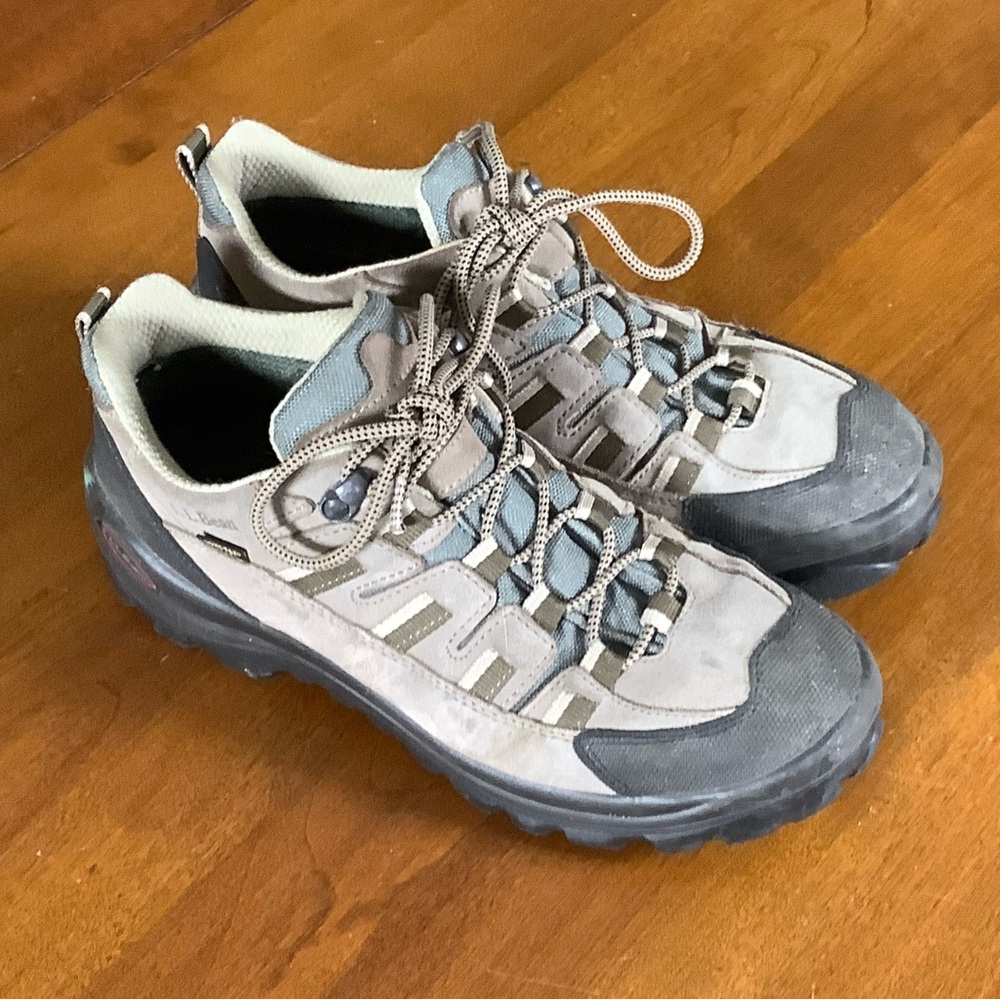 Gray and Tan Hiking Shoes